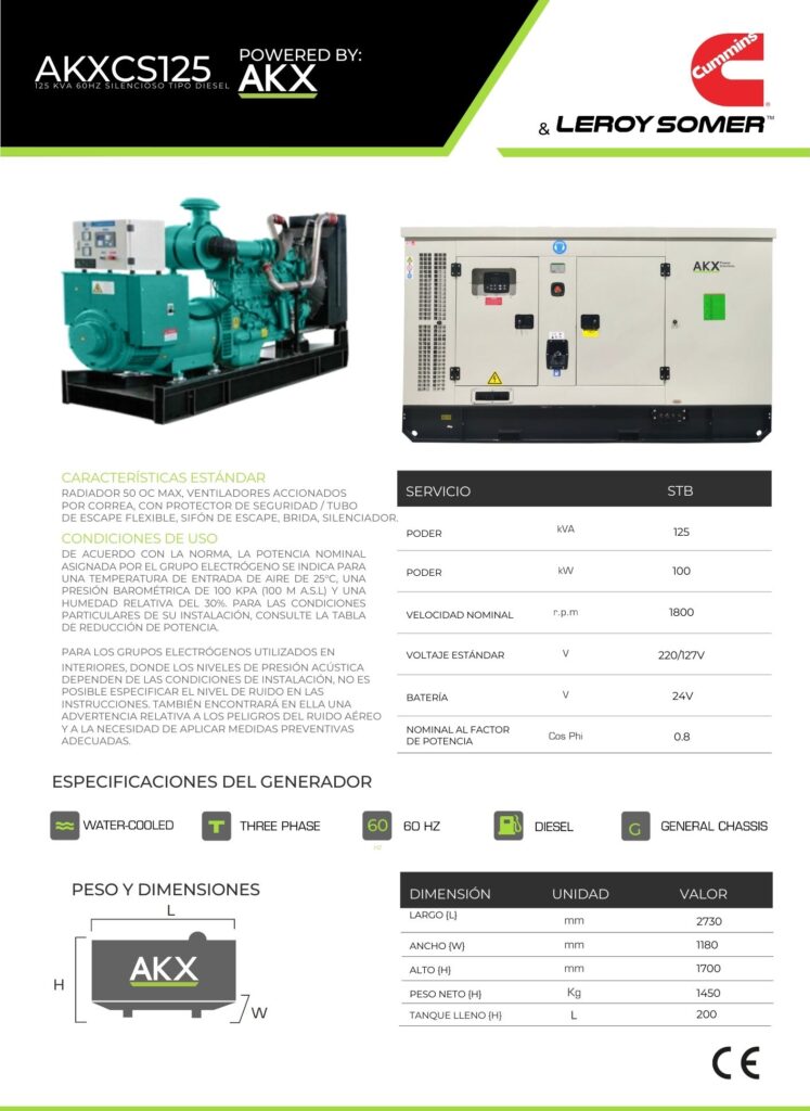 Ficha tecnica-125KVA AKX-Cummins S.L-akx-generator