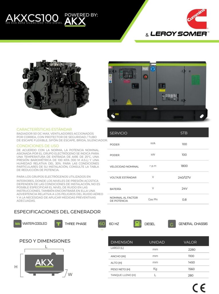 Ficha Técnica-AKX-Cummins 100kVA-S.L.-AKX-GENERATOR