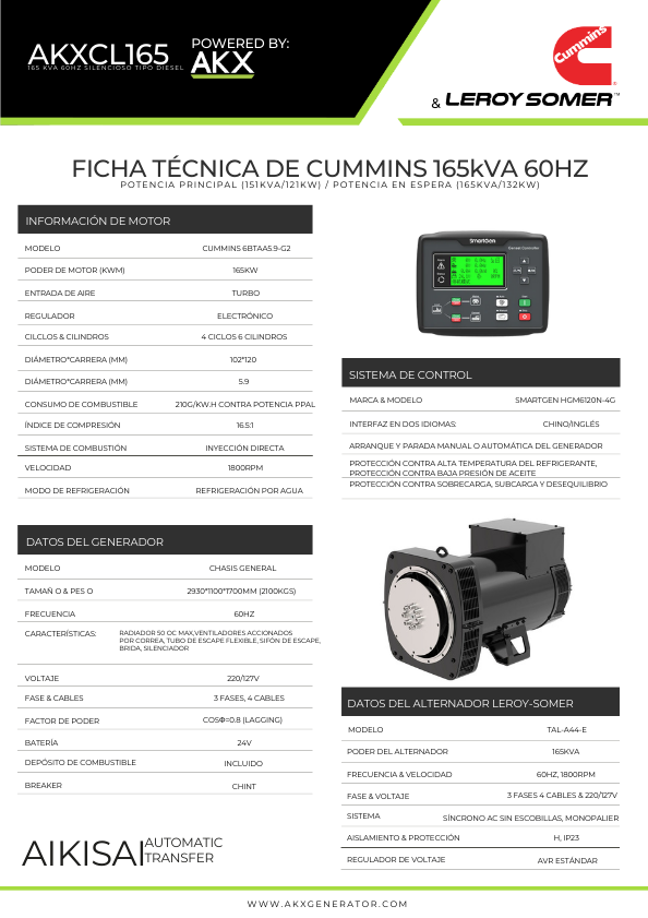 Ficha Técnica-AKX-Cummins 165kVA-S.L.
