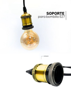 soporte colgante para bombillos E27-electrofuturo