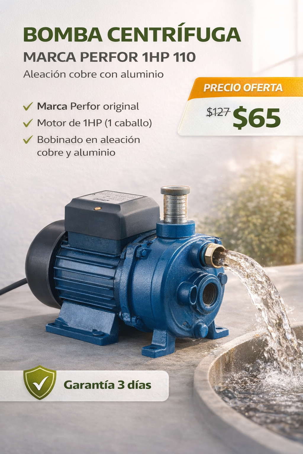 bomba centrifuga para distribucion de agua domestica e industrial