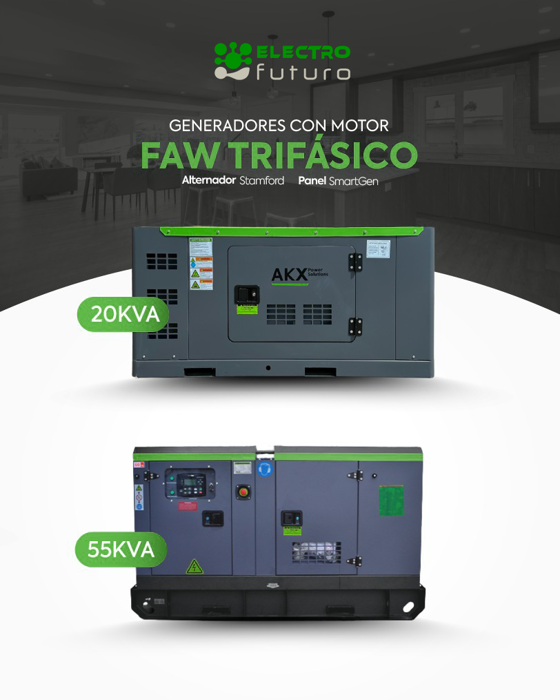 generador con motor faw trifasico 20kva y 55kva