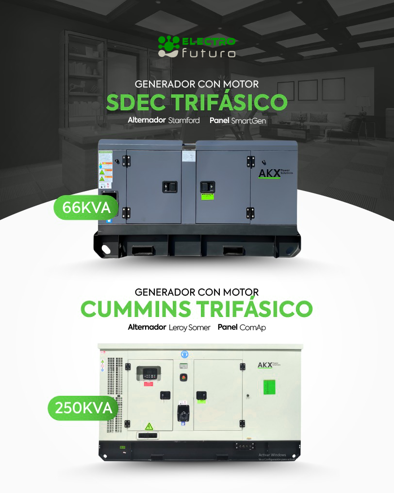 generador cummins trifasico & generador sedec trifasico 66kva y 250kva