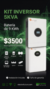 kit inifity solar inversor 5KVA CON BATERIA DE 9 FELICITY SOLAR ELECTROFUTURO